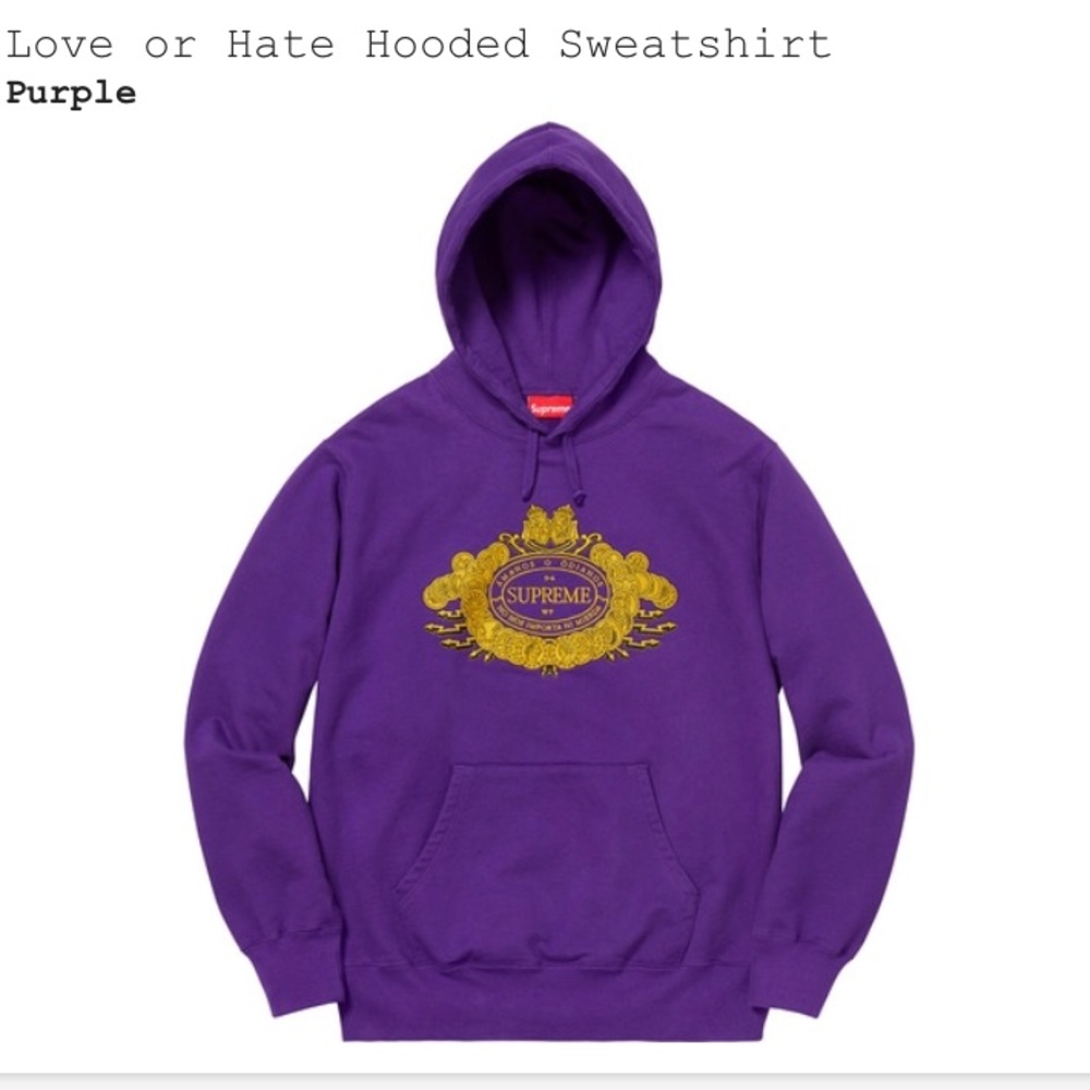 love or hate supreme hoodie